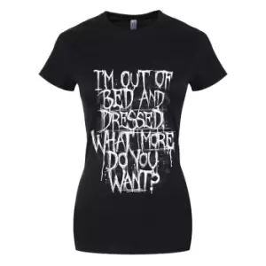 Image of Grindstore Womens/Ladies Im Out Of Bed and Dressed T-Shirt (S) (Black)