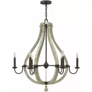 Image of Loops - 6 Bulb Chandelier Hanging Pendant LIght Iron Rust LED E14 60W Bulb