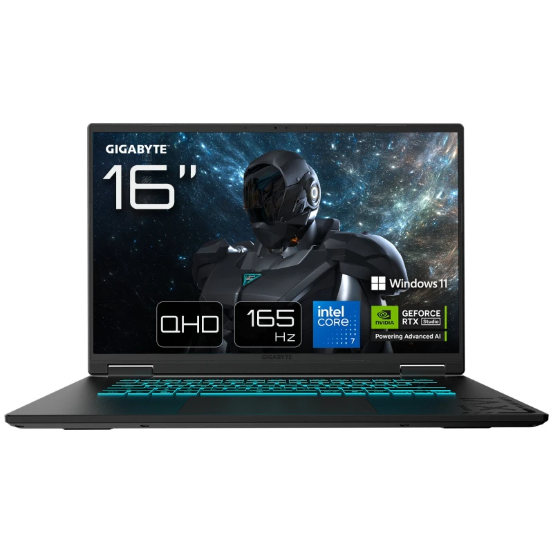 Image of Gigabyte Gigabyte GAMING A16 PRO DYH Gaming Laptop - 16“, 165Hz QHD, Intel Core 7 240H, NVIDIA RTX 5080, 32GB LPDDR5X 5600MHz, 1TB Gen4 SSD, Win11 Hom