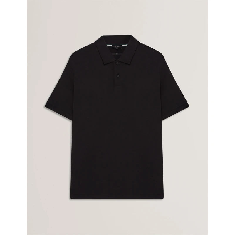 Image of Ted Baker Mens Mercerised Short Sleeve Polo Shirt Black male XS (1)