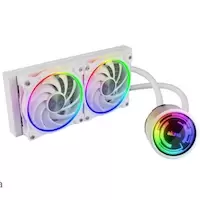 Image of Akasa SOHO 240 Dusk Edition Dual Radiator Liquid CPU Cooler with Addressable RGB Fans - White