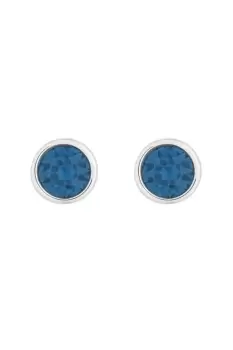 Image of Silver Plated Besel Set Montana Stud Earrings
