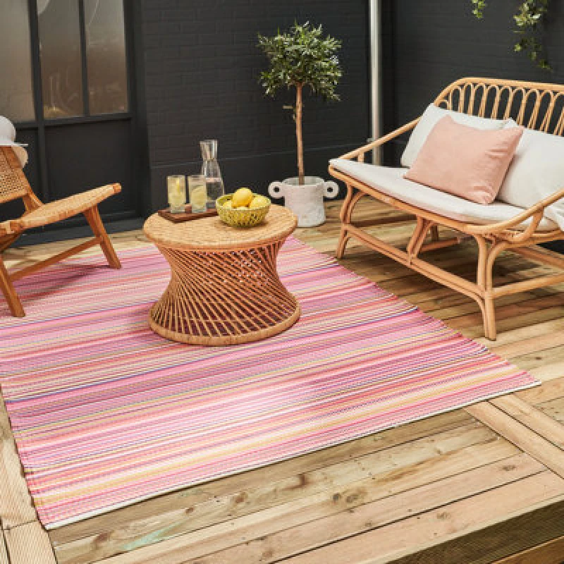 Image of The Rugs Reversible Waterproof Outdoor Rugs Rainbow 1020 Pink
