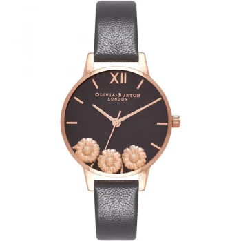 Image of Dancing Daisy Black & Rose Gold Watch