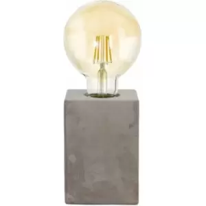 Image of Loops - Table Lamp Desk Light Grey Ceramic Square Base 1 x 60W E27 Bulb Holder