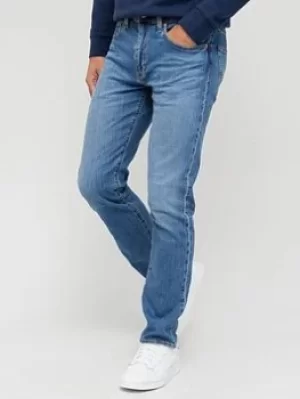 Image of Levis Levis 502 Taper Slim Fit Jeans, Mid Blue, Size 34, Length Short, Men