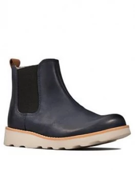 Image of Clarks Boys Crown Halo Chelsea Boots - Navy