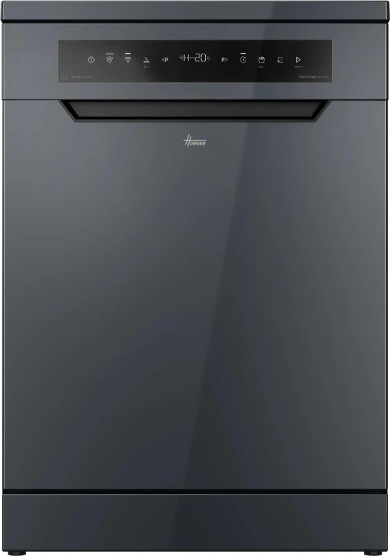 Image of Hoover H-DISH 500 HF 4B7F0A-80 WiFi Connected Full Size Dishwasher - Anthracite - B Rated