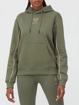 Image of Pink Soda Kane Boyfriend Hoodie - Khaki, Size 14, Women