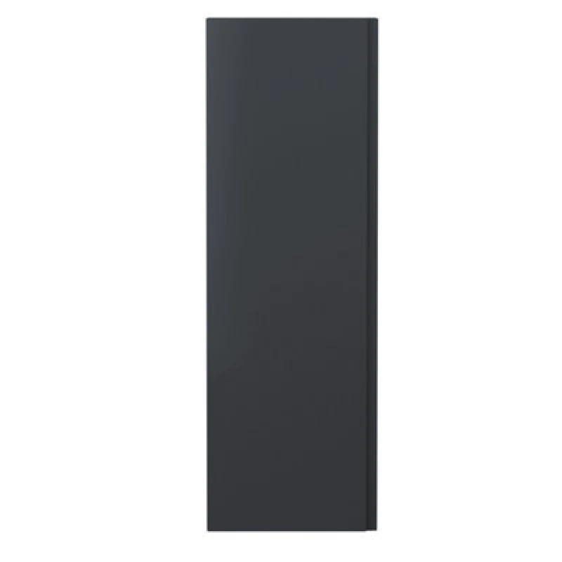 Image of Hudson Reed Urban Wall Hung Tall Unit With 1 Soft Close Door And 3 Shelves, Modern Bathroom Storage Cabinet In Soft Black, 400mm