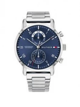 Image of Tommy Hilfiger Kane Blue Sunray Chronograph Dial Stainless Steel Bracelet Mens Watch