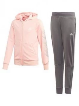 Image of Adidas Girls Hood Tracksuit - Multi