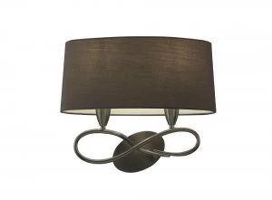 Image of Wall Lamp Switched 2 Light E27, Ash Grey with Ash Grey Shade