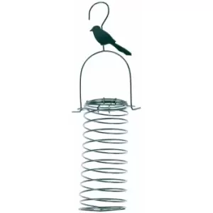 Image of Homescapes - Metal Hanging Bird Feeder with Bird Decoration, Great Tit - Green - Green - Green