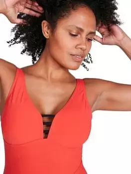 Image of Speedo OpalGleam Shaping 1PC - Red, Size 42, Women