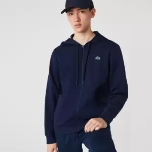 Image of Mens Lacoste SPORT Mesh Panels Hoodie Size 4 - M Navy Blue