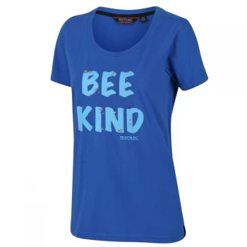 Image of Regatta Filandra IV Graphic Print Organic T-Shirt - Strong Blue