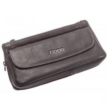 Image of Zippo Mocha Leather Pipe Pouch (18 x 4 x 9cm)
