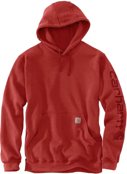 Image of Carhartt Midweight Sleeve Logo Hoodie, red, Size M