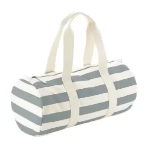 Image of Westford Mill Nautical Barrel Bag (One Size) (Natural/Grey)