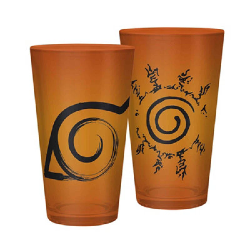 Image of Naruto Naruto Shippuden - Large Glass - 400ml - Konoha - Black One Size