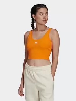 Image of adidas Originals Adicolor Essentials Rib Tank Top, Orange, Size 8, Women