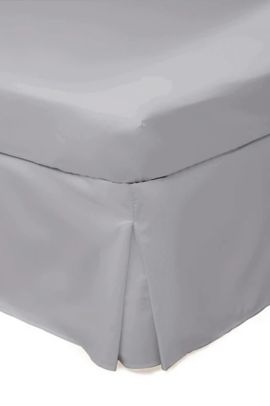 Image of Belledorm Easy Care 200 Thread Count Cotton Polyester Percale Platform Valance in Light Grey Size: King Light Grey Unisex King