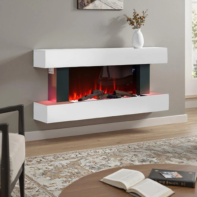 Image of Kabinet UK Contemporary Wall Mntd/Freestand Fireplace Mantel White unisex One size