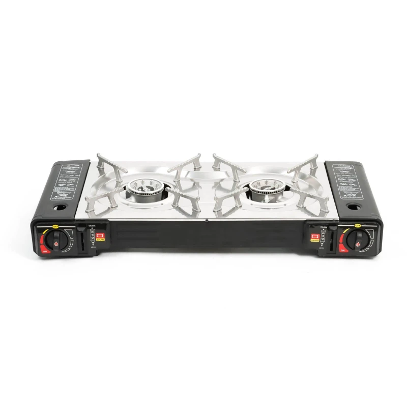 Image of Streetwize Double burner portable gas stove. Black unisex Double