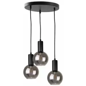 Image of Keter Supra Cluster Pendant Ceiling Light Black, 30cm, 3x E27