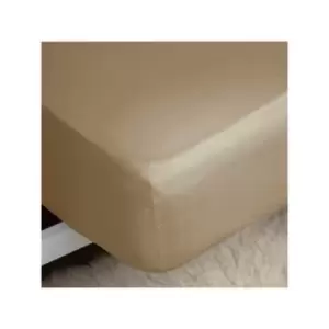 Image of Belledorm Easycare Polycotton Percale 200 Thread Count 11" Deep Fitted Sheet, Walnut Whip, Super King