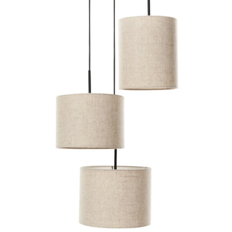 Image of Beliani Pendant Lamp Parguaza Linen Light Beige
