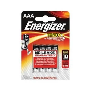 Image of Energizer Max AAA Alkaline Batteries Pack of 4 Batteries