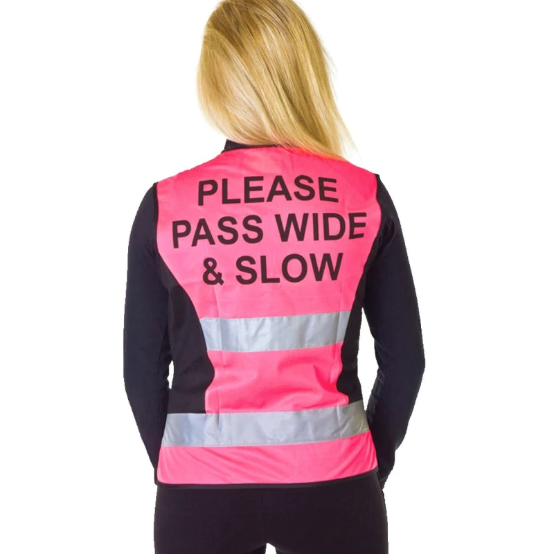 Image of HyVIZ Please Pass Wide & Slow Reflective Waistcoat in Pink Size: Small Pink Unisex S