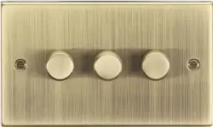 Image of KnightsBridge 3G 2-way 10-200W (5-150W LED) trailing edge dimmer - Square Edge Antique Brass