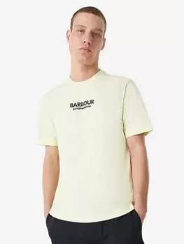 Image of Barbour International Formula Chest Logo T-Shirt - Yellow, Yellow, Size S, Men