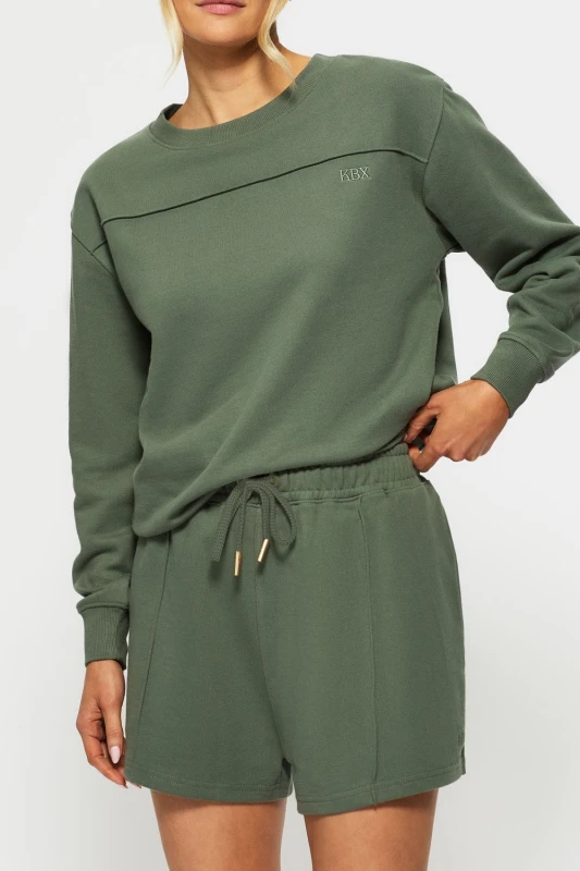 Image of KBX Womens Jessica Sweat Short in Green Size: 16 Green Female 16