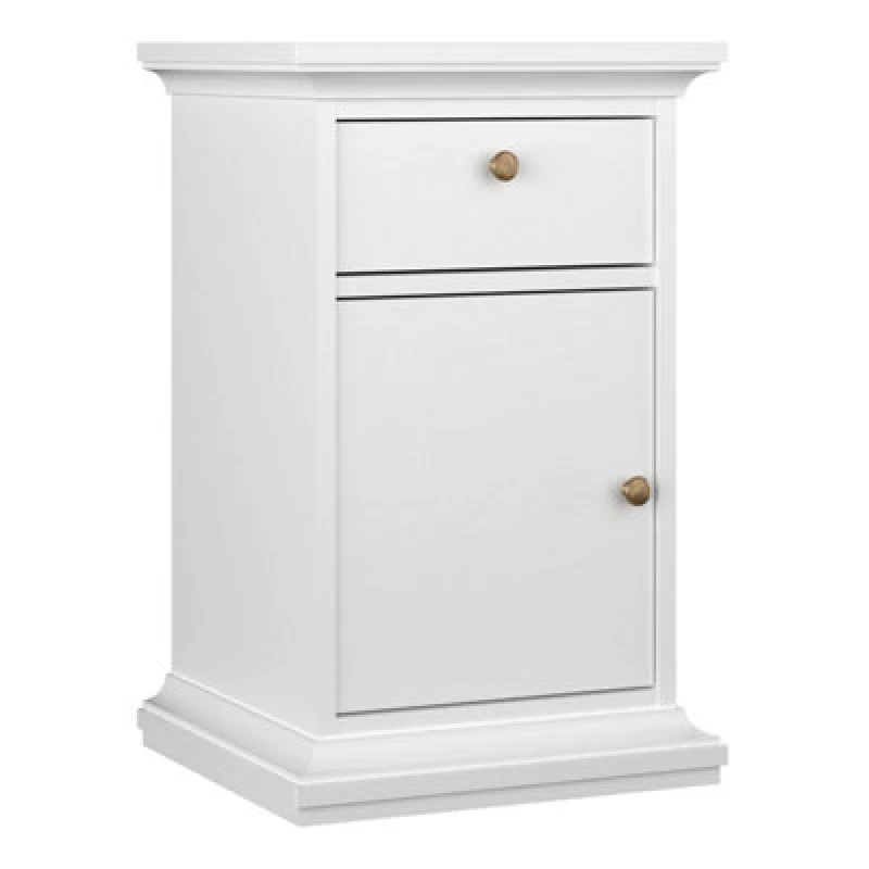 Image of Furniture To Go Paris Nightstand 1 Door + 1 Drawer In White