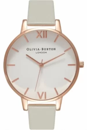 Image of Ladies Olivia Burton Big White Dial Watch OB15BDW02