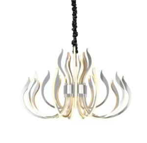Image of Versailles Ceiling Pendant LED Light 256W, 12339lm, 3000K Polished Chrome, White Acrylic