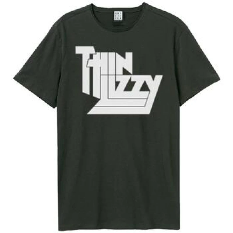 Image of Amplified Amplified Men Logo Thin Lizzy T-Shirt in Charcoal Size: X-Small Charcoal XS Male 5063300420447