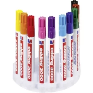 Image of Edding edding 3000 4-3000-10 Permanent marker Yellow, Orange, Red, Rose, Purple, Light blue, Blue, Green, Brown, Black waterproof: Yes