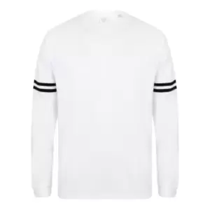 Image of Skinnifit Unisex Adults Drop Shoulder SF Logo Sweatshirt (S) (White)