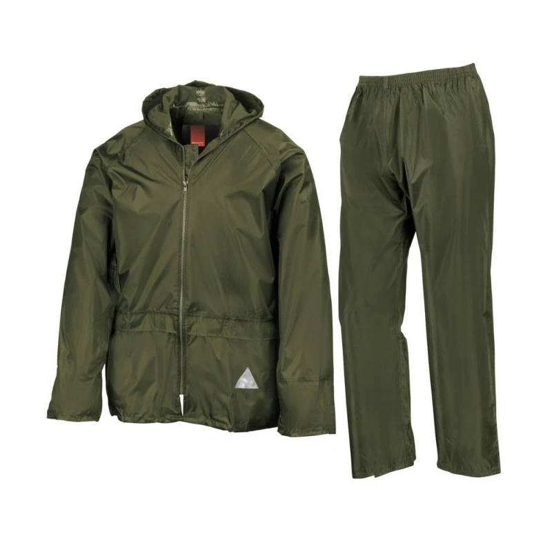 Image of Result Result Men Waterproof Jacket And Trousers Set in Olive Size: Small Olive S Male 5063574356183