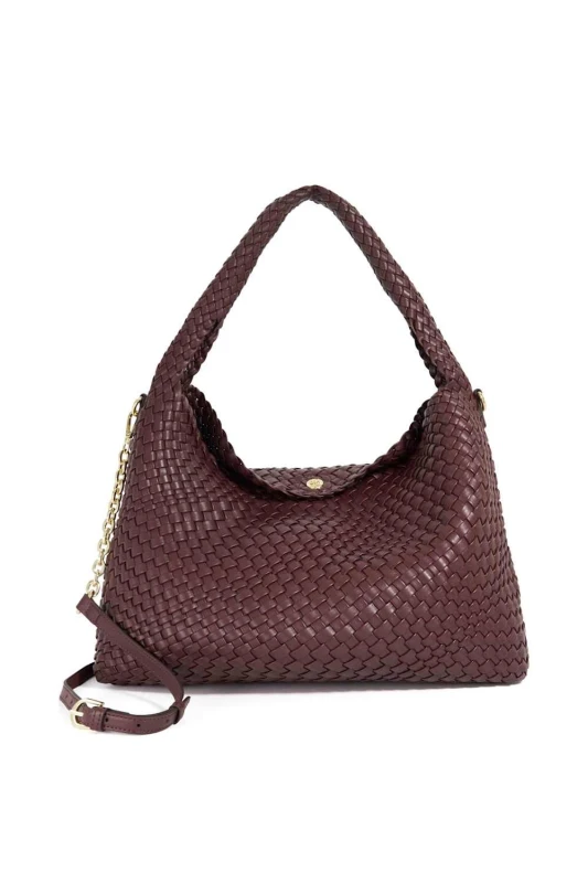 Image of Dune London Womens 'Deliberate L' Shoulder Bag in Burgundy Burgundy Female One Size