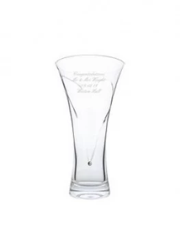 Image of Personalised Hand Cut Heart Vase With Swarovski Crystal Elements