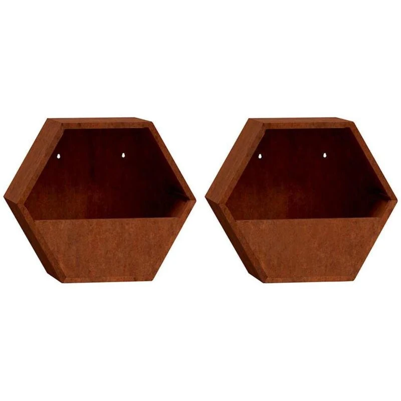 Image of VIDAXL Vidaxl - Wall Planters 2 pcs Rusty Corten Steel 30x10x25cm 823684