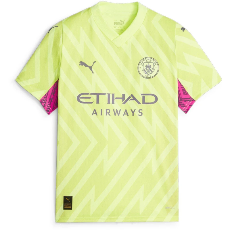 Image of Puma Mcfc Gk Jersey Replica Ss Jr Goalkeeper Top Unisex Kids Fast Yellow unisex 7-8 (S)