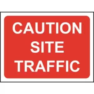 Image of 600 X 450MM Temporary Sign & Frame - Caution Site Traffic