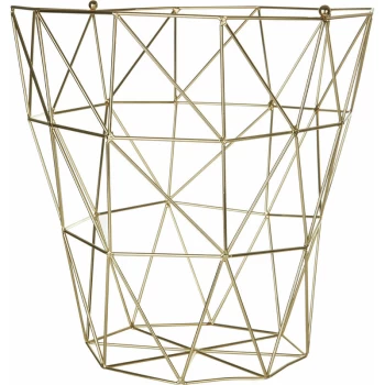Image of Vertex Gold Finish Tall Storage Basket - Premier Housewares